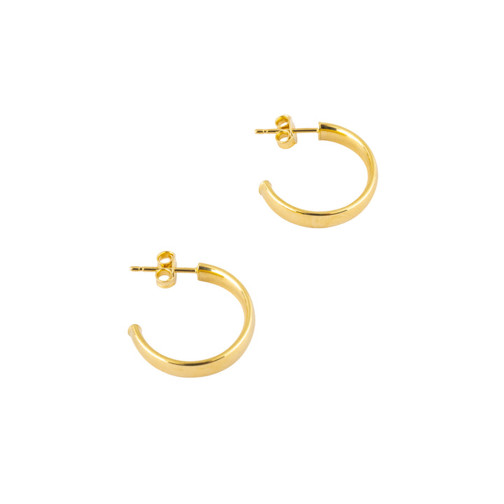 Boucles d'oreilles en or jaune 18K style anneau 15mm