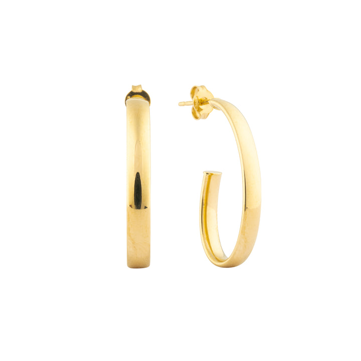 Boucles d'oreilles en or jaune 18k style anneau de 15mm