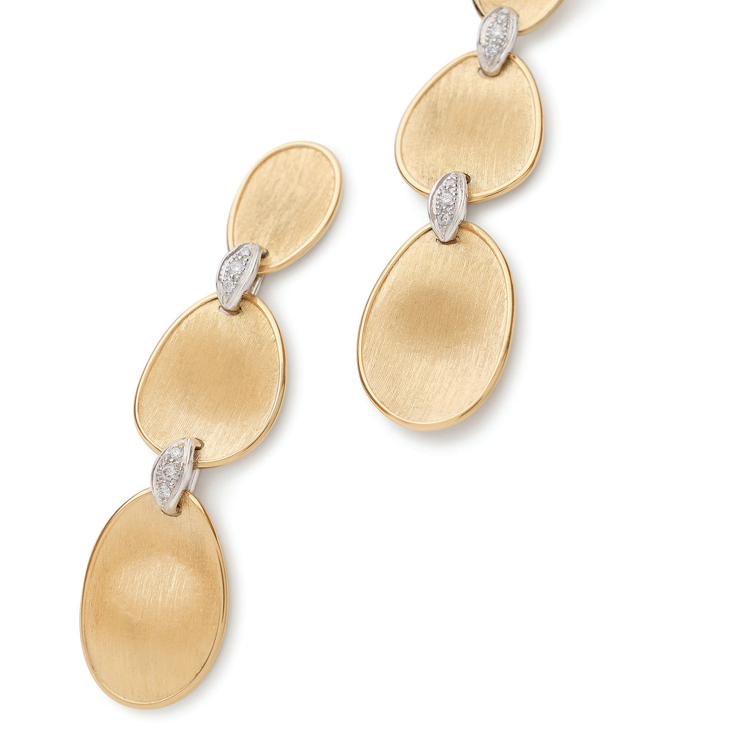 Boucles d'oreilles pendantes Marco Bicego Lunaria Diamonds en or jaune 18k OB1461_B_YW_Q6
