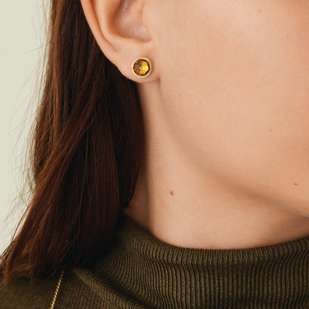 Boucles d’oreilles puces Marco Bicego Jaipur Colour en or jaune 18k quartz citrine OB957_QG01_Y_02