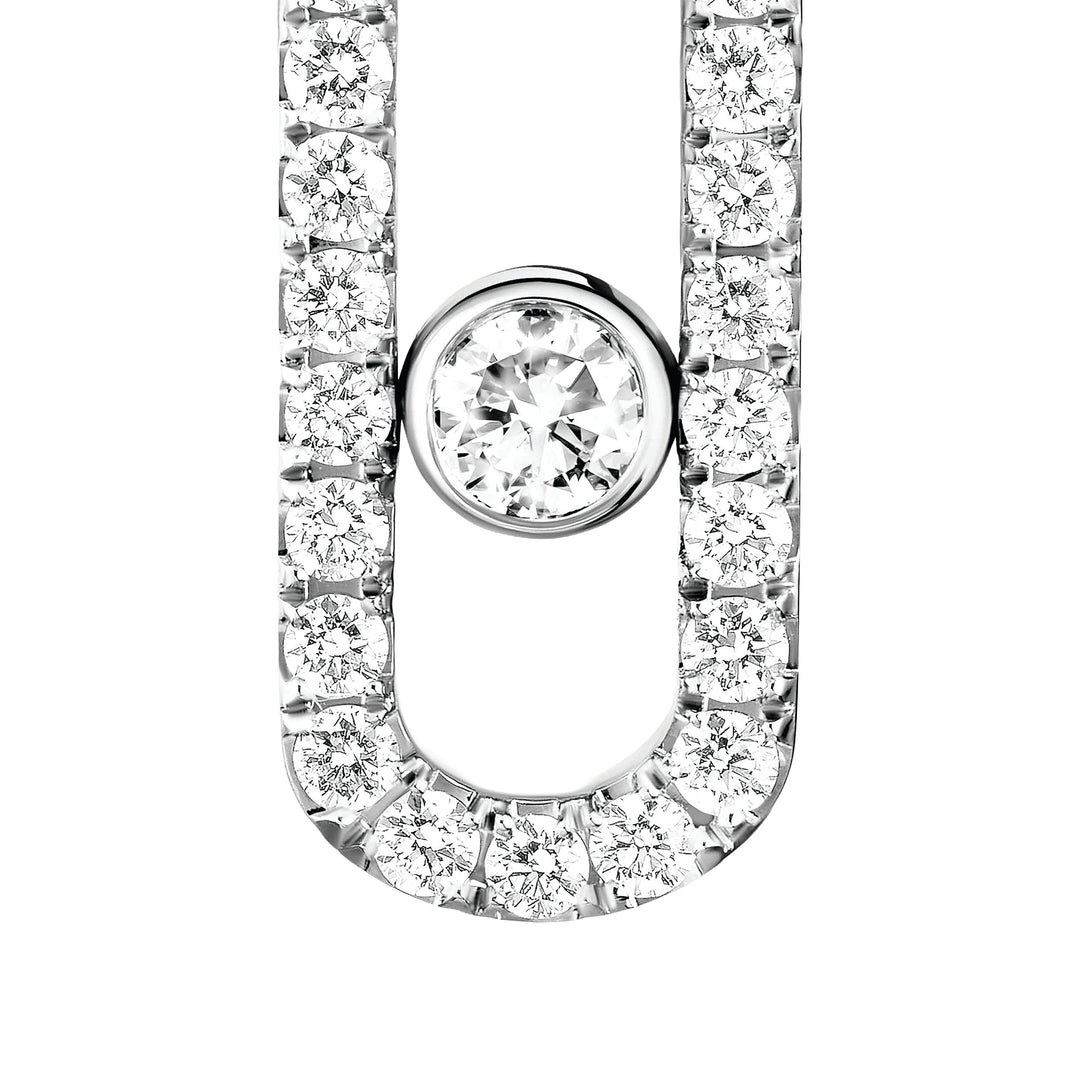 Boucles d'oreilles Messika Move Uno Pavées en or blanc 18k et diamants 12183-WG