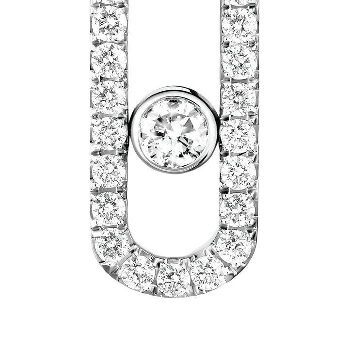 Boucles d'oreilles Messika Move Uno Pavées en or blanc 18k et diamants 12183-WG