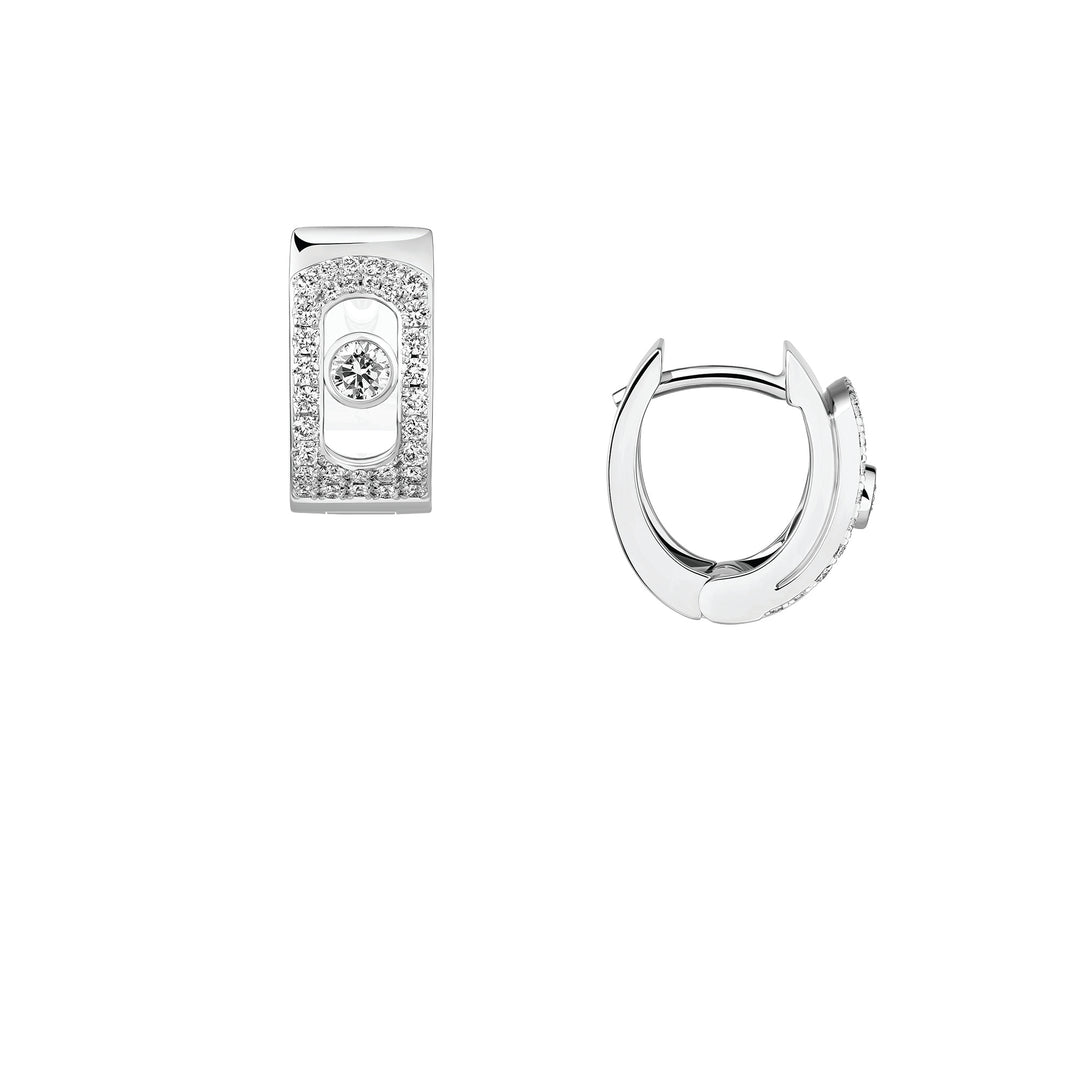 Boucles d’oreilles Messika Move Noa créoles pavées 12 mm en or blanc 18k et diamants 15416-WG