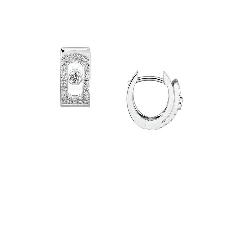 Boucles d’oreilles Messika Move Noa créoles pavées 12 mm en or blanc 18k et diamants 15416-WG