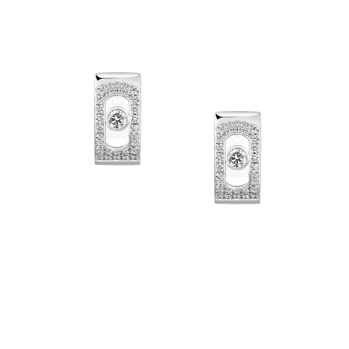 Boucles d’oreilles Messika Move Noa créoles pavées 12 mm en or blanc 18k et diamants 15416-WG