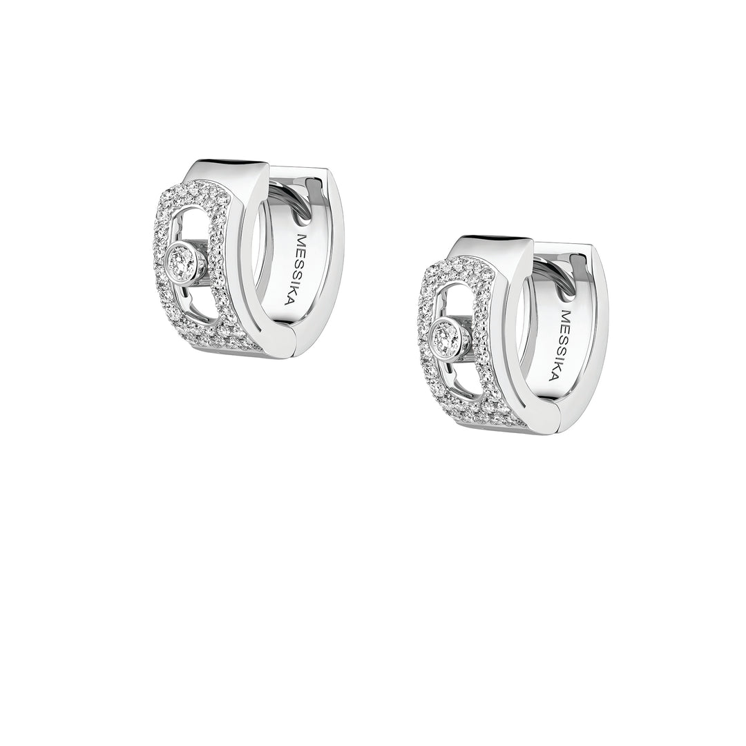 Boucles d’oreilles Messika Move Noa créoles pavées 12 mm en or blanc 18k et diamants 15416-WG