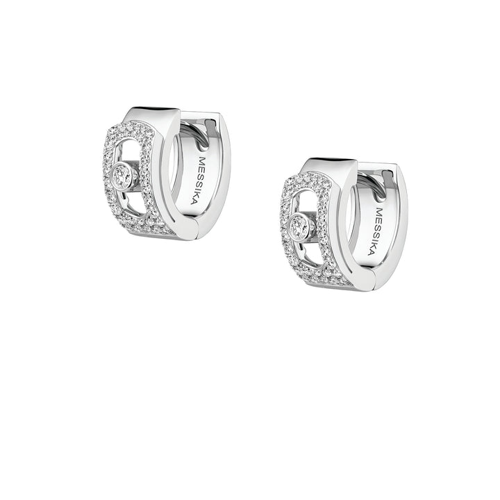 Boucles d’oreilles Messika Move Noa créoles pavées 12 mm en or blanc 18k et diamants 15416-WG