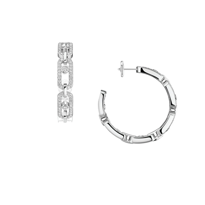 Boucles d'oreilles Messika Move Link PM en or blanc 18k et diamants 12716-WG