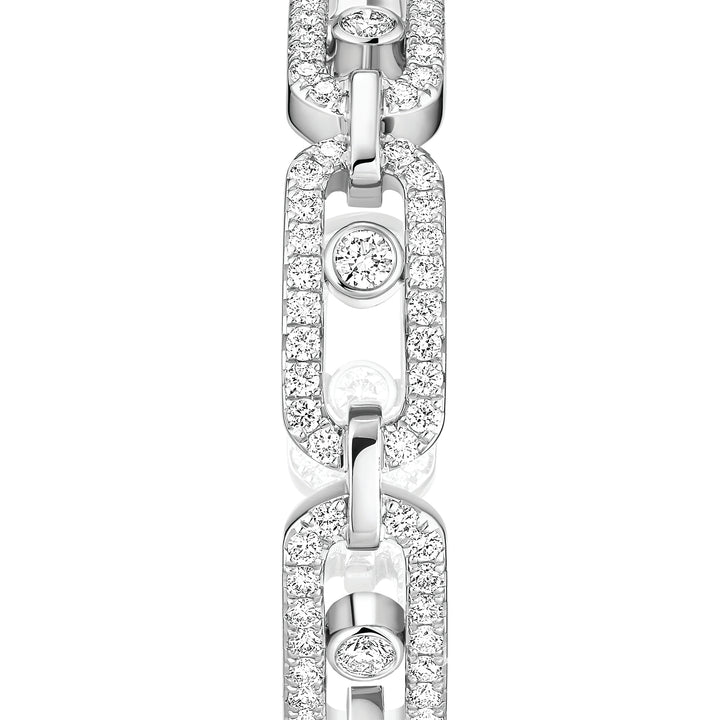 Boucles d'oreilles Messika Move Link PM en or blanc 18k et diamants 12716-WG