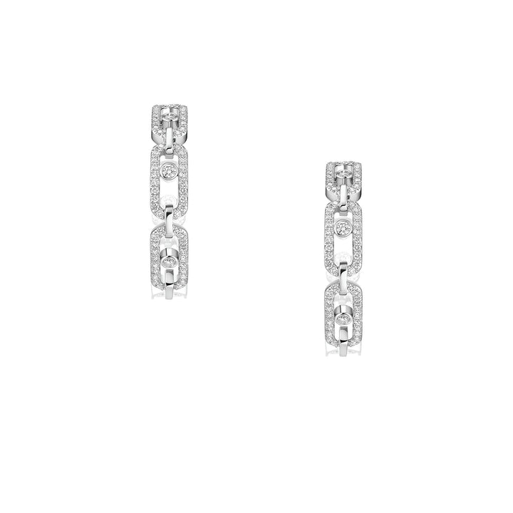 Boucles d'oreilles Messika Move Link PM en or blanc 18k et diamants 12716-WG