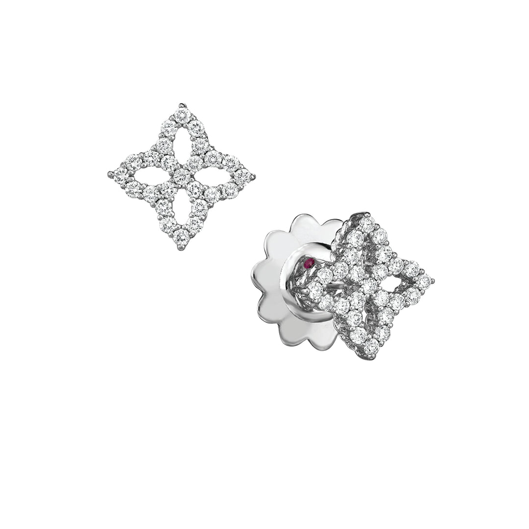 Roberto Coin Diamond Princess 18k white gold and diamond earrings 8882348AWERX