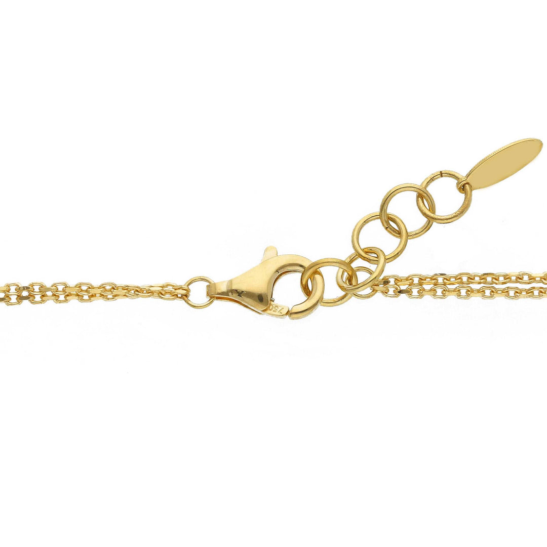18K yellow gold double-chain pendant necklace