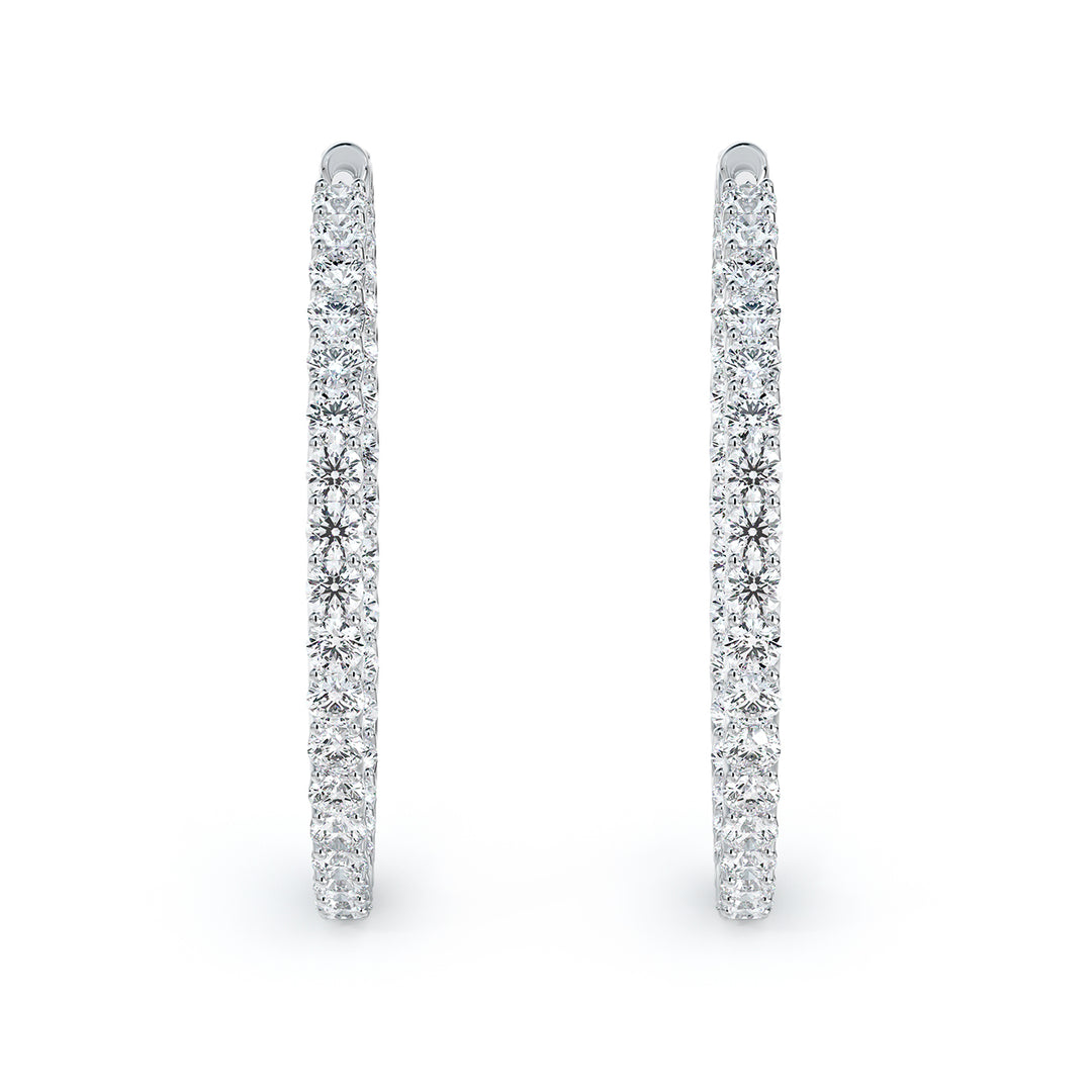 Boucles d'oreilles anneaux à diamants