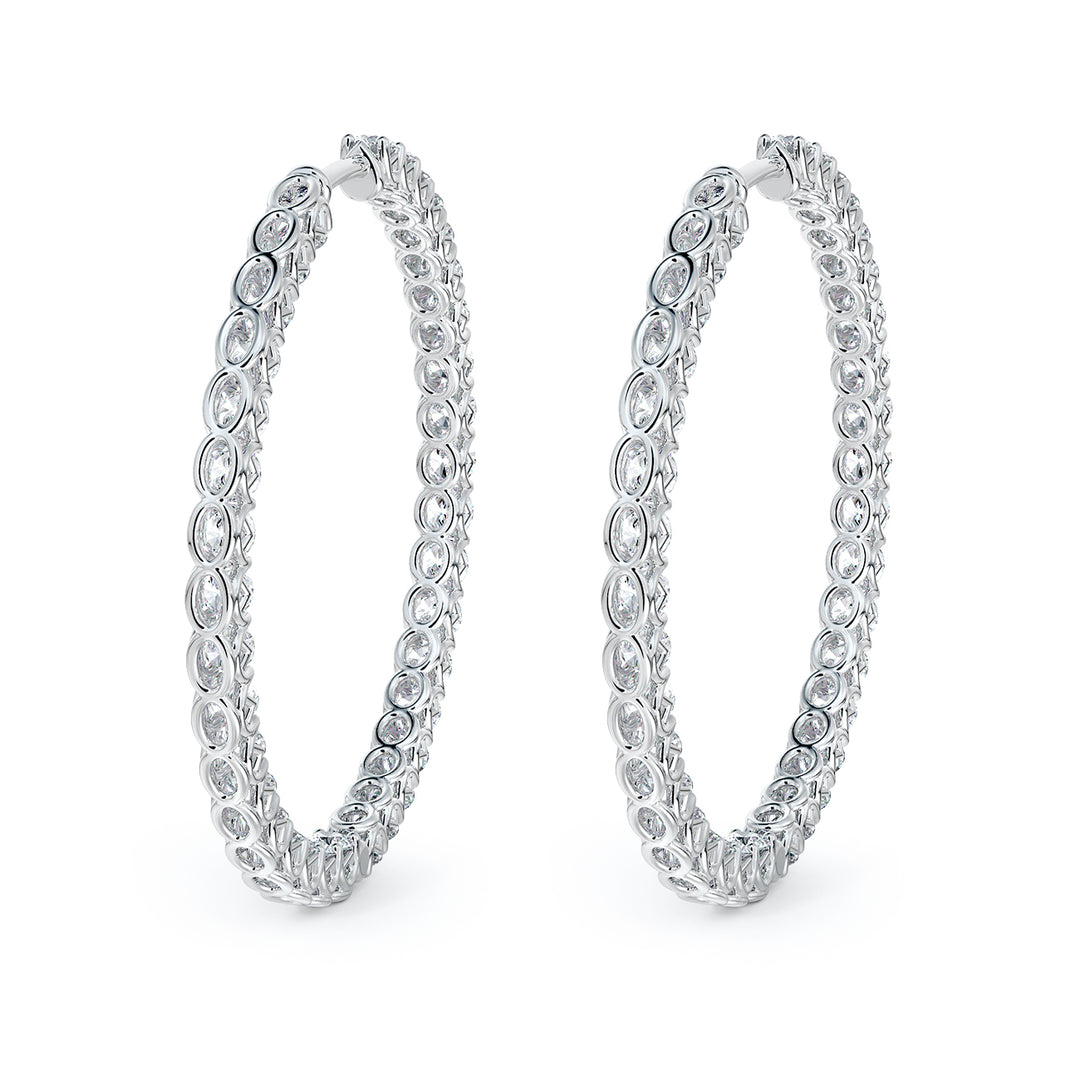 Boucles d'oreilles anneaux à diamants