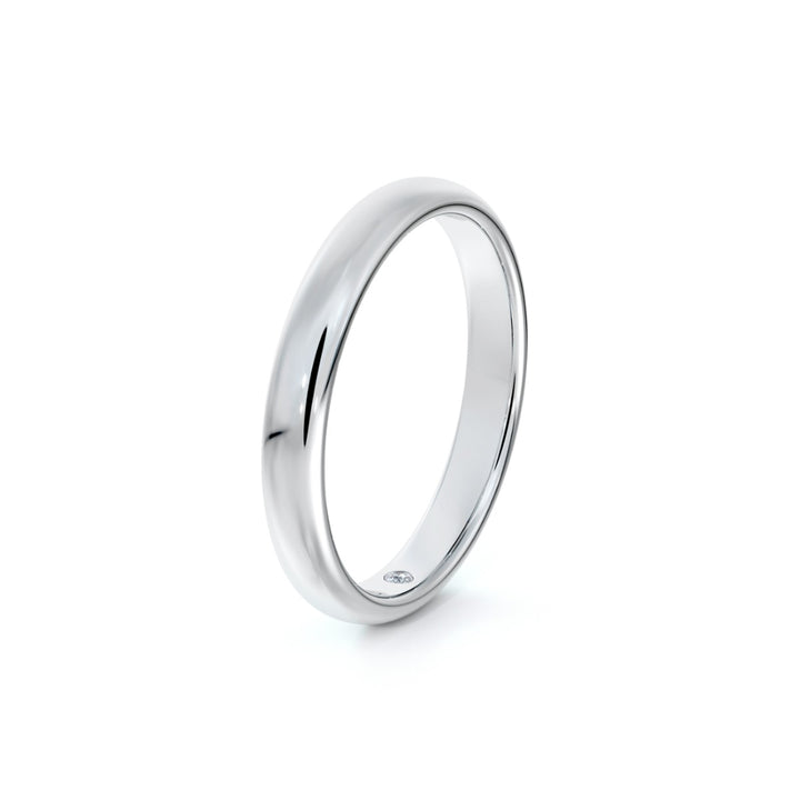 Bague alliance en or blanc 18k sertie d'un diamant caché 0.08 ct