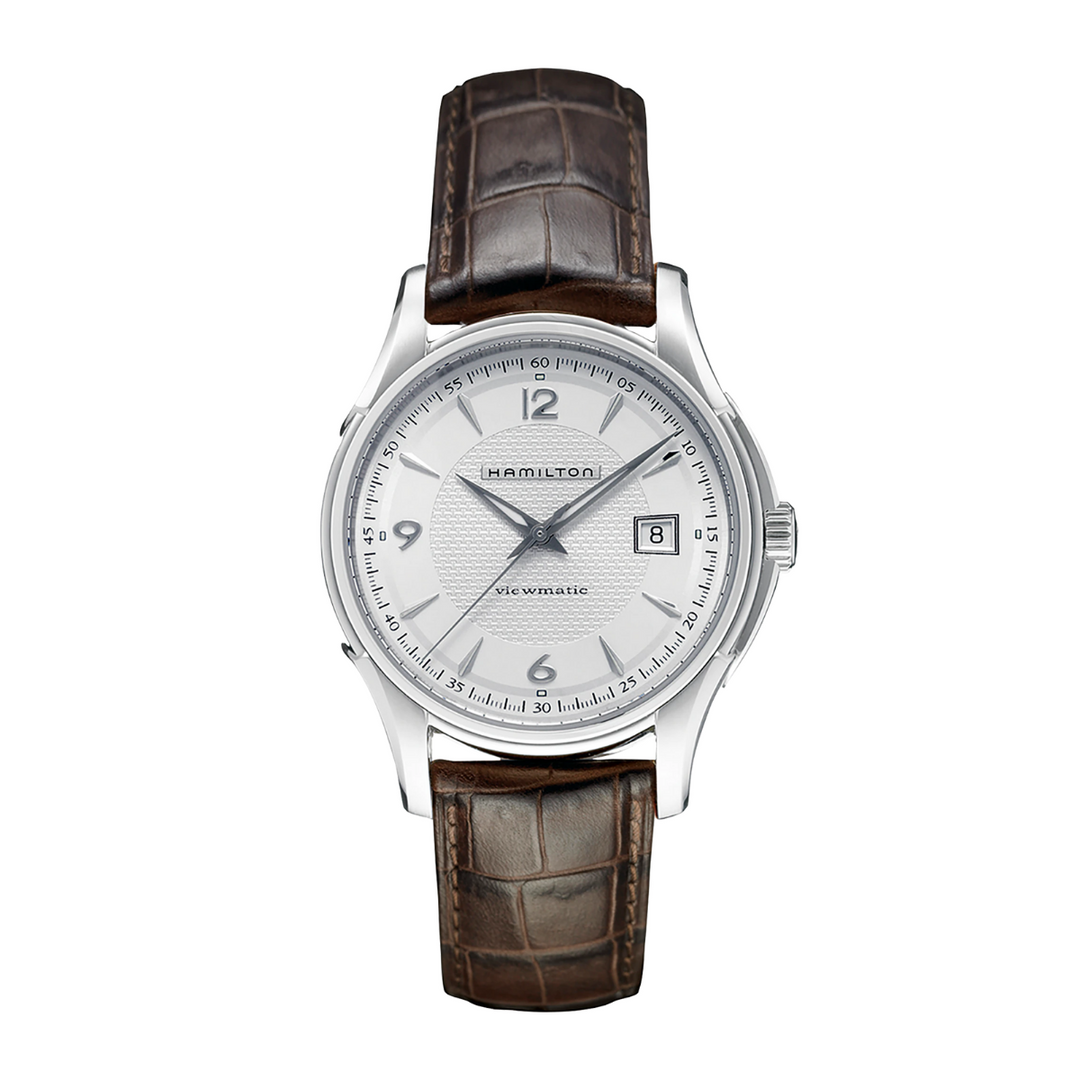 Montre Hamilton Jazzmaster Viewmatic Auto en acier inoxydable bracelet cuir 40 mm H32515555