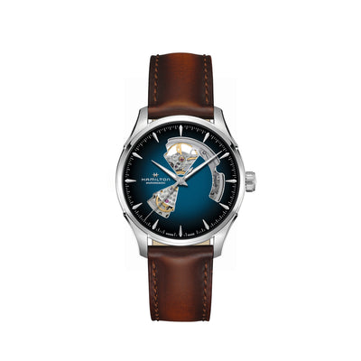 Montre Hamilton Jazzmaster Open Heart Auto en acier inoxydable bracelet cuir 40 mm H32675540