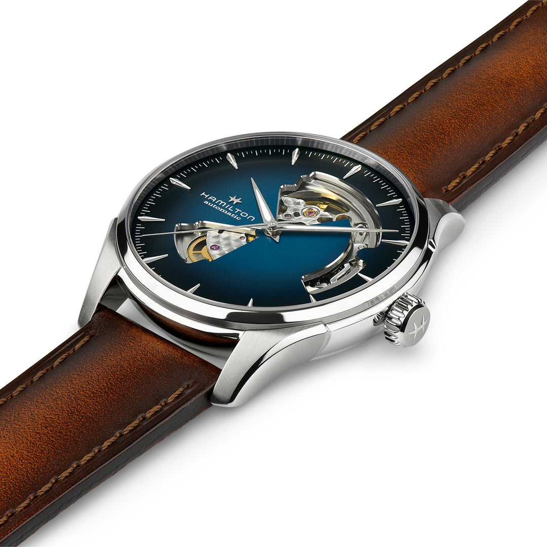 Hamilton Jazzmaster Open Heart Automatic Stainless Steel Watch with Leather Strap 40 mm H32675540