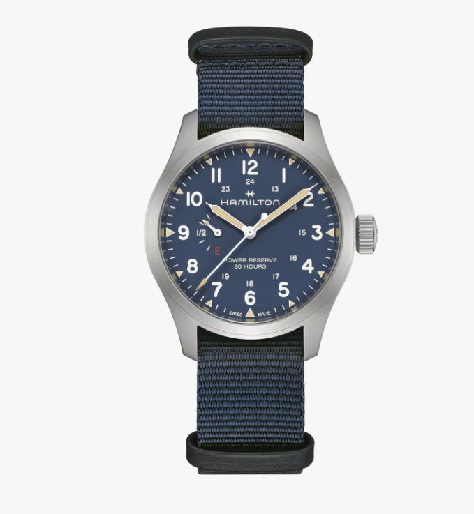 Montre Hamilton Khaki Field mécanique en acier inoxydable bracelet tissu 40mm H69509940