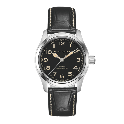 Montre Hamilton Khaki Field Murph automatique en acier inoxydable bracelet cuir 38 mm H70405730