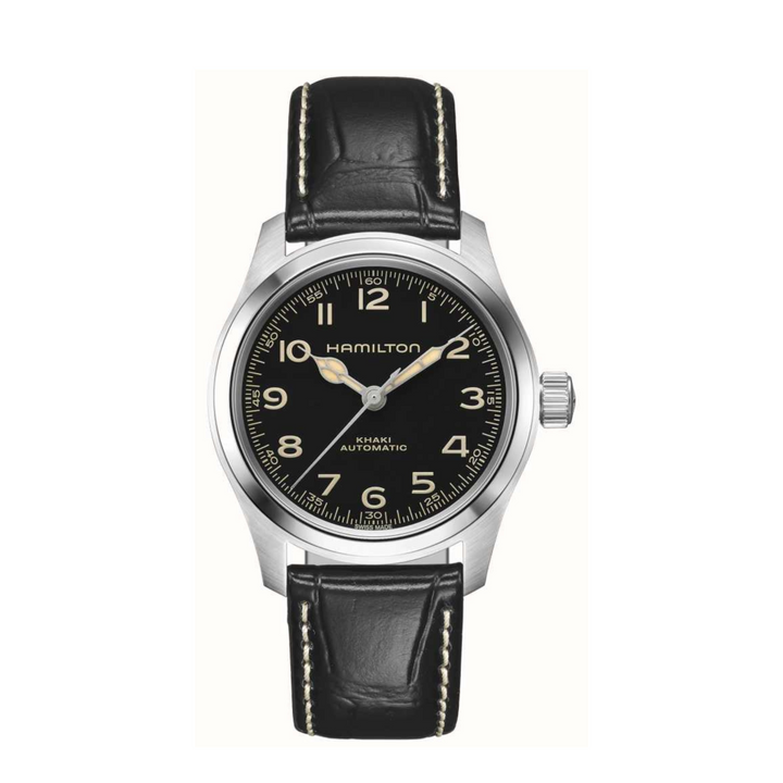 Montre Hamilton Khaki Field Murph Automatic en acier inoxydable bracelet cuir 38 mm H70405730
