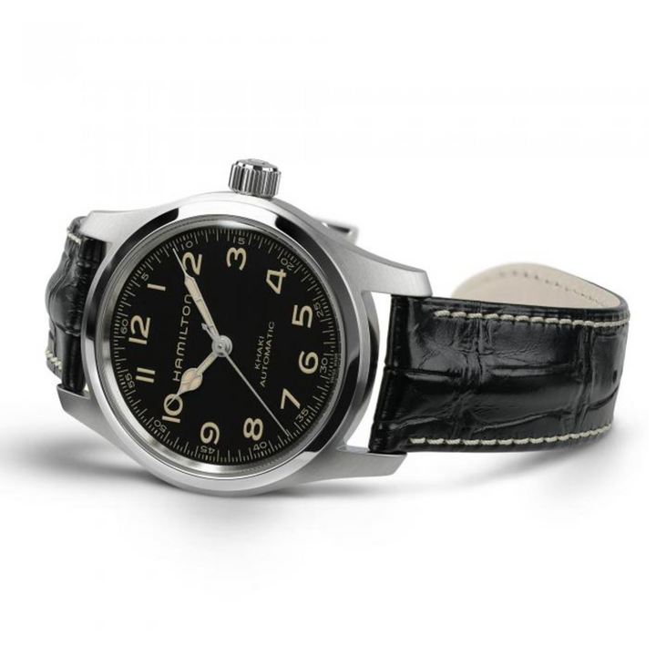 Montre Hamilton Khaki Field Murph automatique en acier inoxydable bracelet cuir 38 mm H70405730