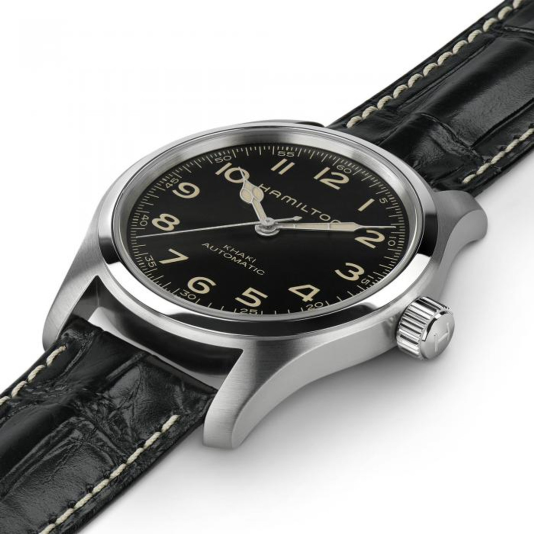 Montre Hamilton Khaki Field Murph automatique en acier inoxydable bracelet cuir 38 mm H70405730