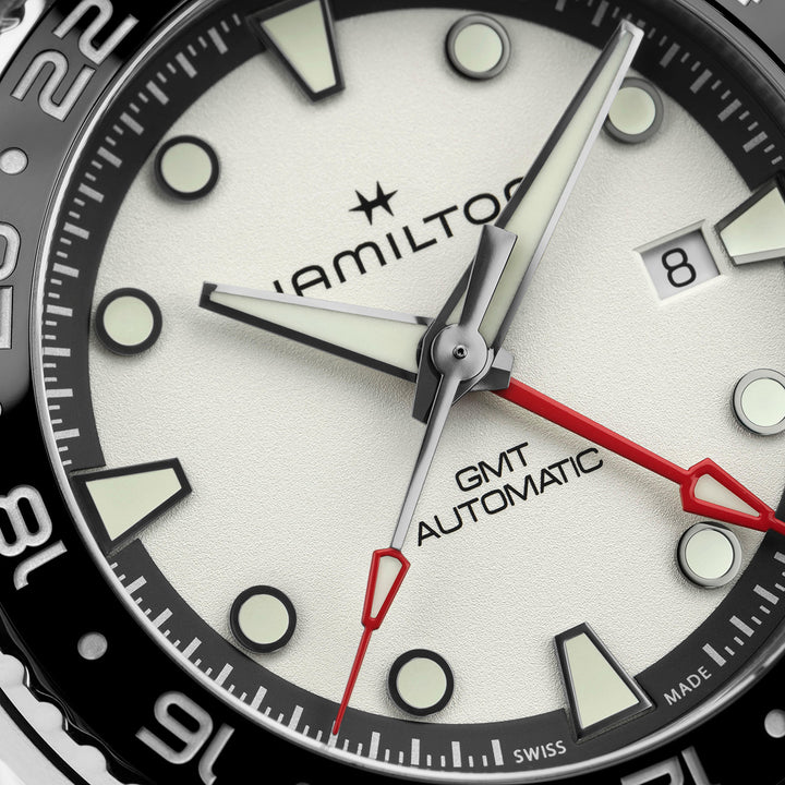 Montre Hamilton Khaki Navy Scuba Automatic GMT en acier inoxydable 43 mm H82555150
