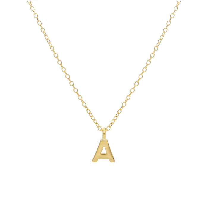 Collier en or jaune 18K lettre A