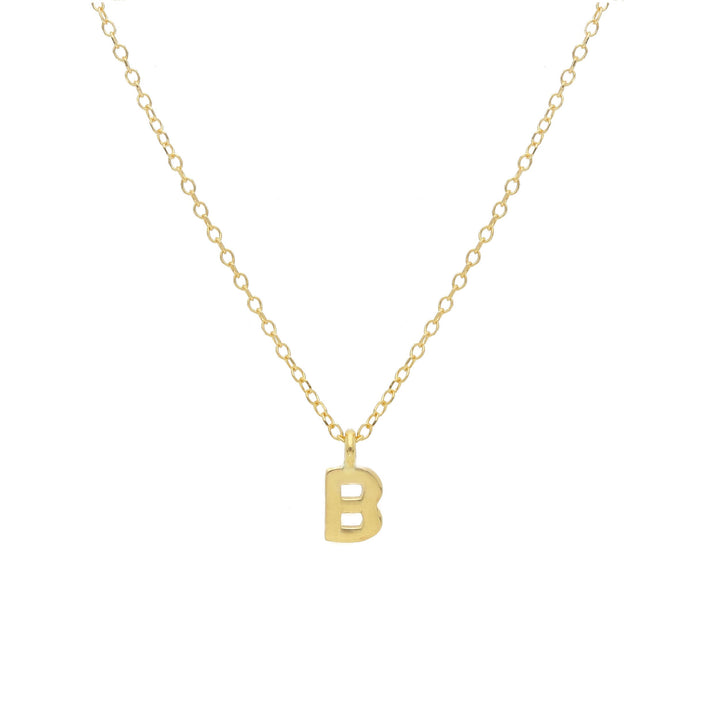 Collier en or jaune 18K lettre B