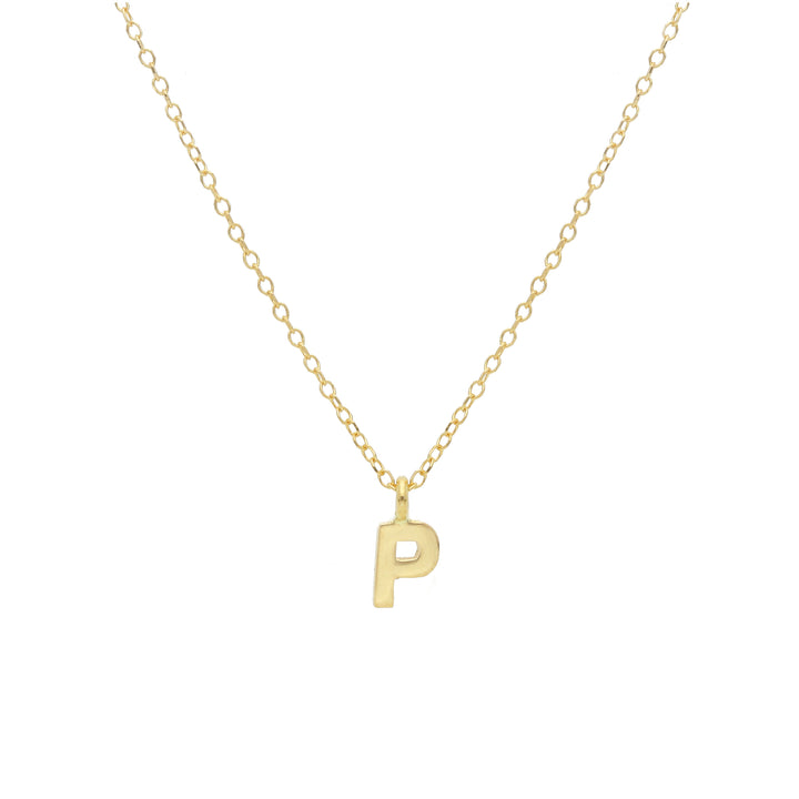Collier en or jaune 18K lettre P