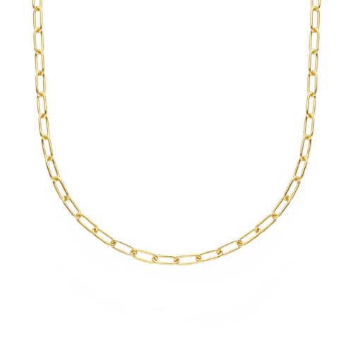 2 mm 18K yellow gold paperclip chain