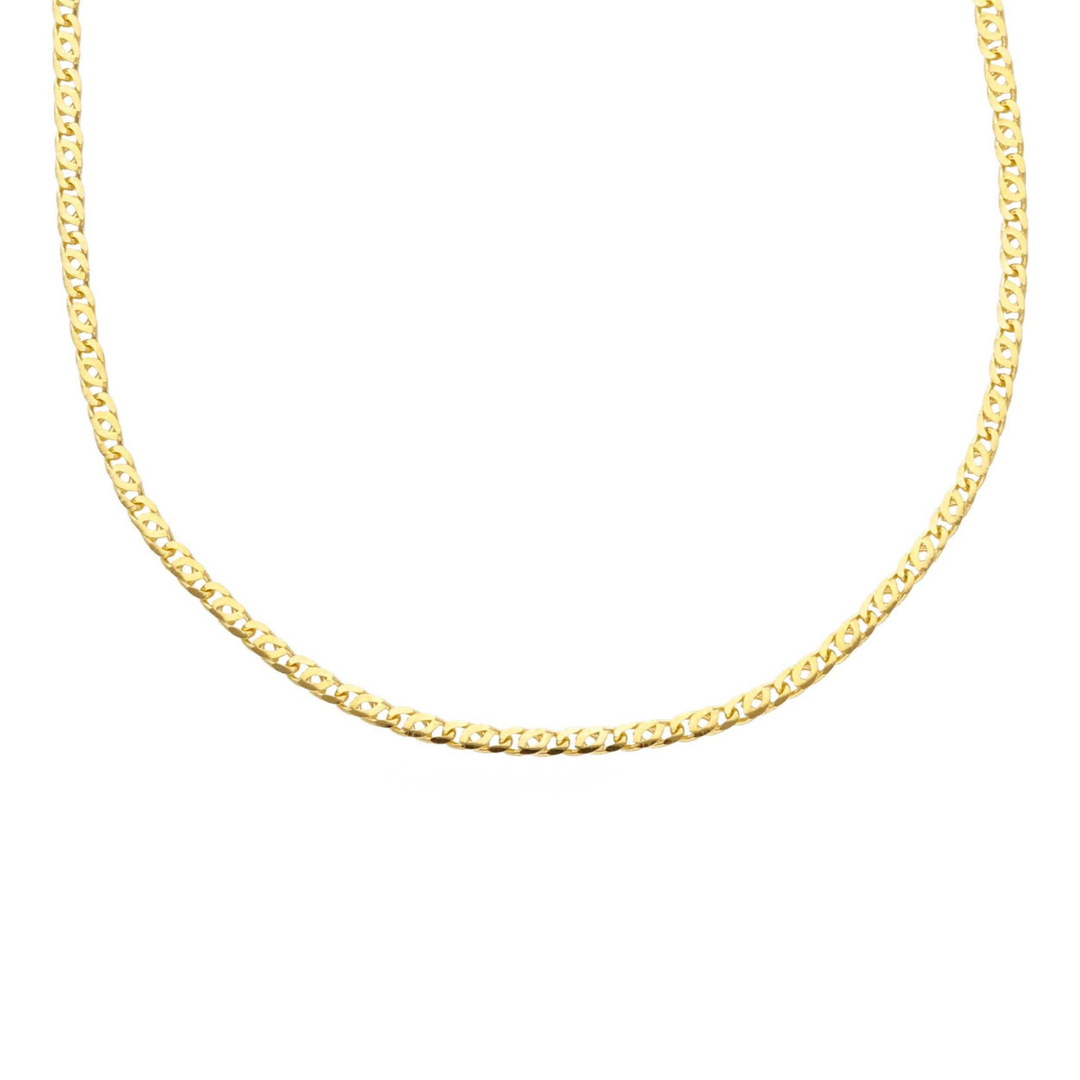 18k yellow gold tiger eye style chain 1.5 mm