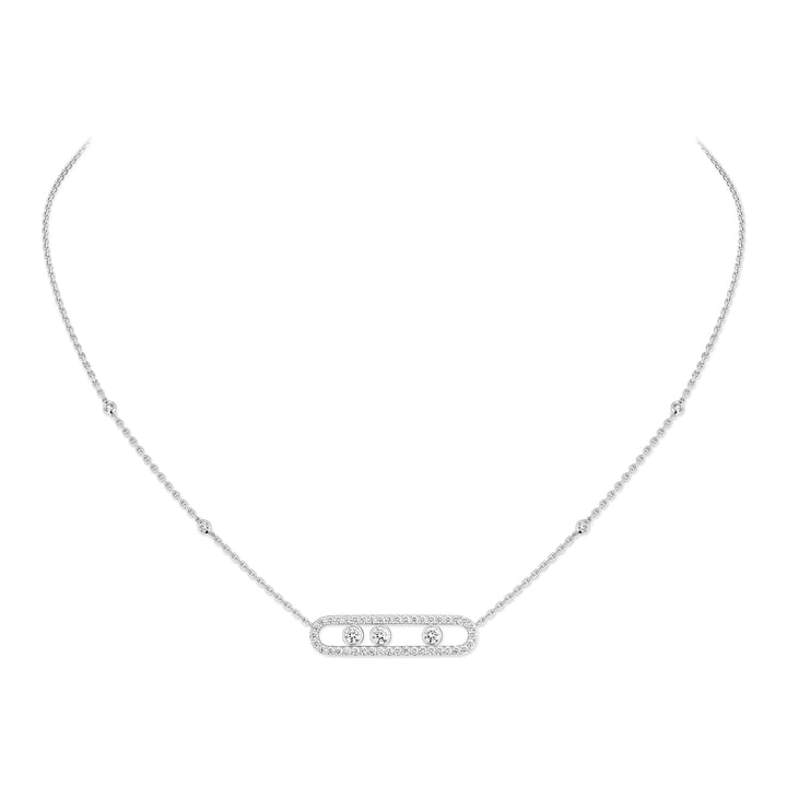 Collier Messika Move Pavé en or blanc 18k et diamants 03994-WG