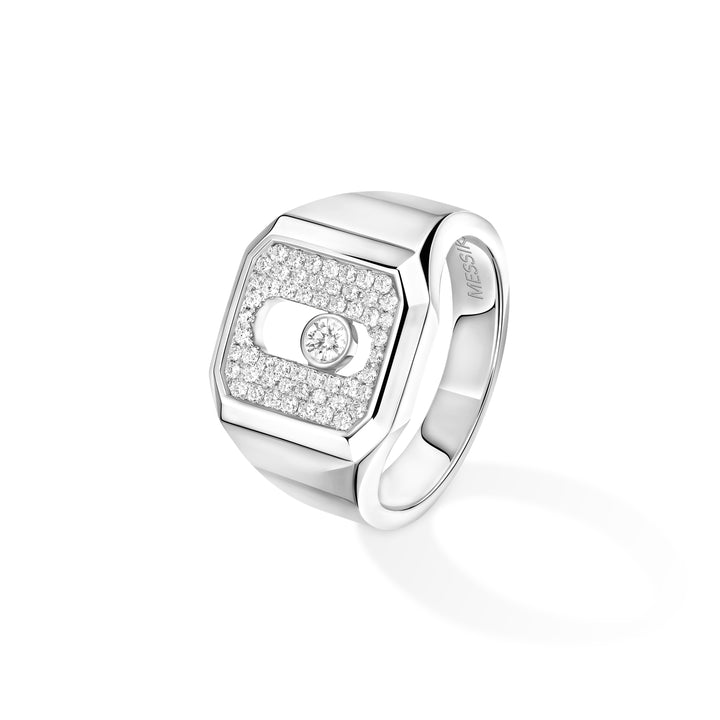 Bague Messika Chevalière Move Joaillerie Pavée en or blanc 18k et diamants 13654-WG