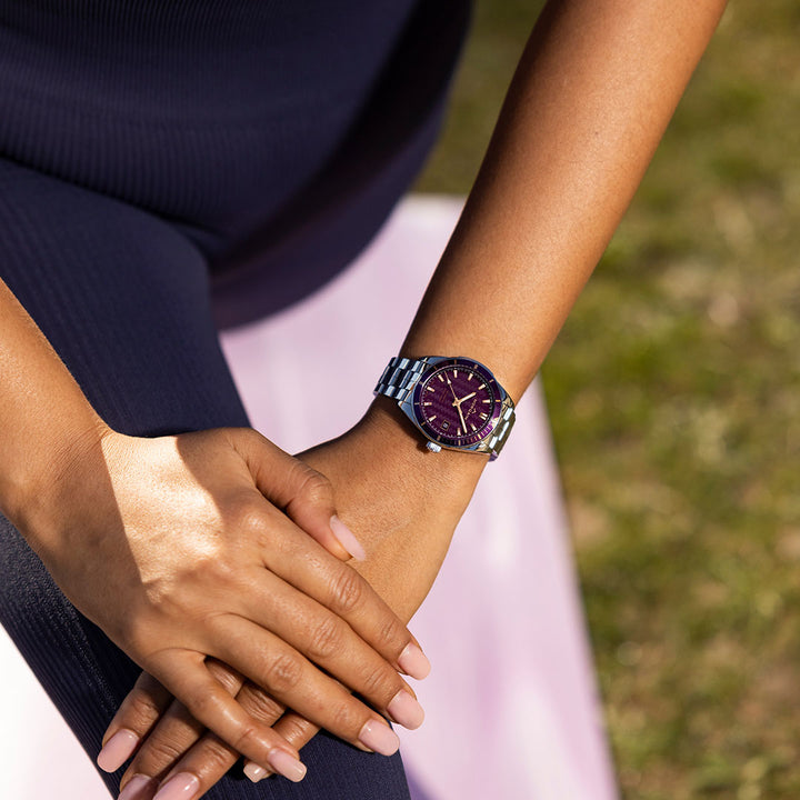 NORQAIN Adventure Purple automatic stainless steel watch 37 mm