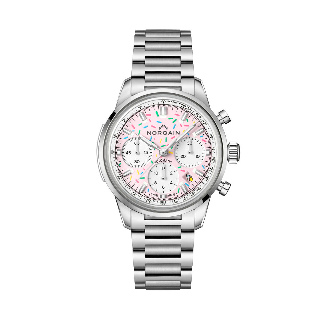 Montre NORQAIN Freedom Chrono Enjoy Life "Sprinkles" automatique en acier inoxydable 40 mm