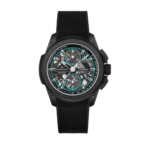 Montre NORQAIN Wild ONE Skeleton Chrono automatique en matériau NORTEQ® à base de fibre de carbone et titane bracelet caoutchouc 42 mm N3002.40Q01.B07.R01