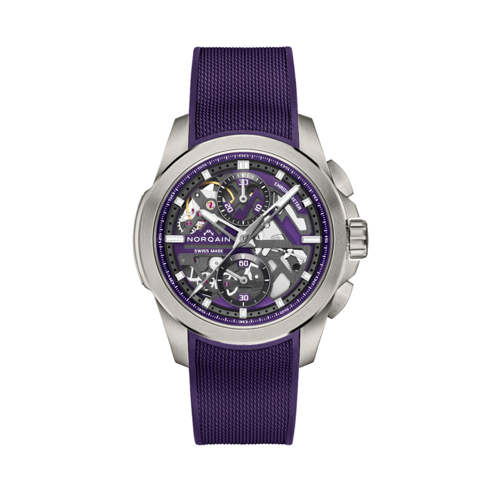 Montre NORQAIN Independence Skeleton Chrono automatique en titane bracelet caoutchouc 42 mm