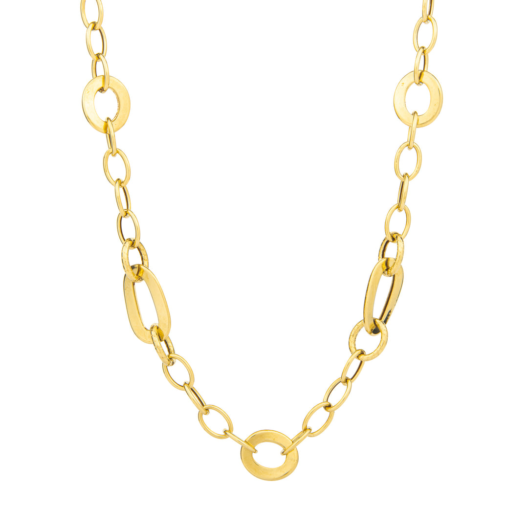 18K yellow gold mixed-style chain 45 cm