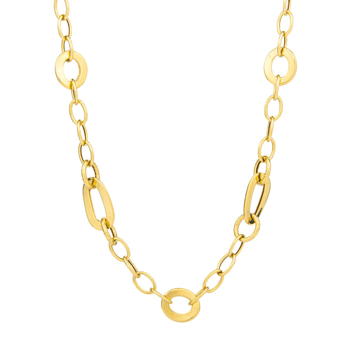 18K yellow gold mixed-style chain 45 cm