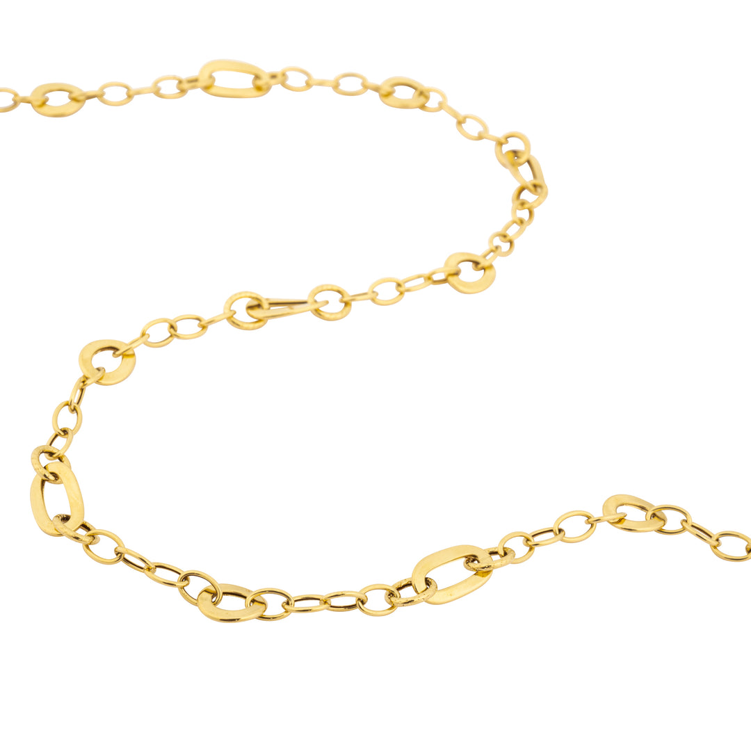 18K yellow gold mixed-style chain 45 cm