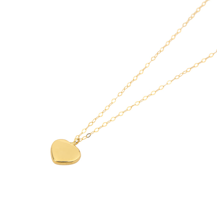 18K Yellow Gold Chain in Fancy Style with Heart Pendant