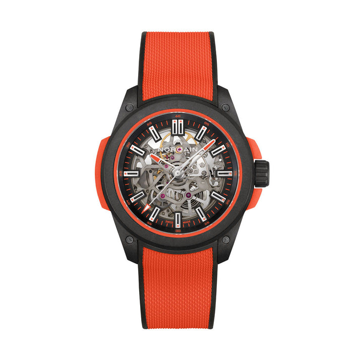Montre NORQAIN Wild ONE Skeleton Coral automatique en matériau NORTEQ® à base de fibre de carbone bracelet caoutchouc 42 mm