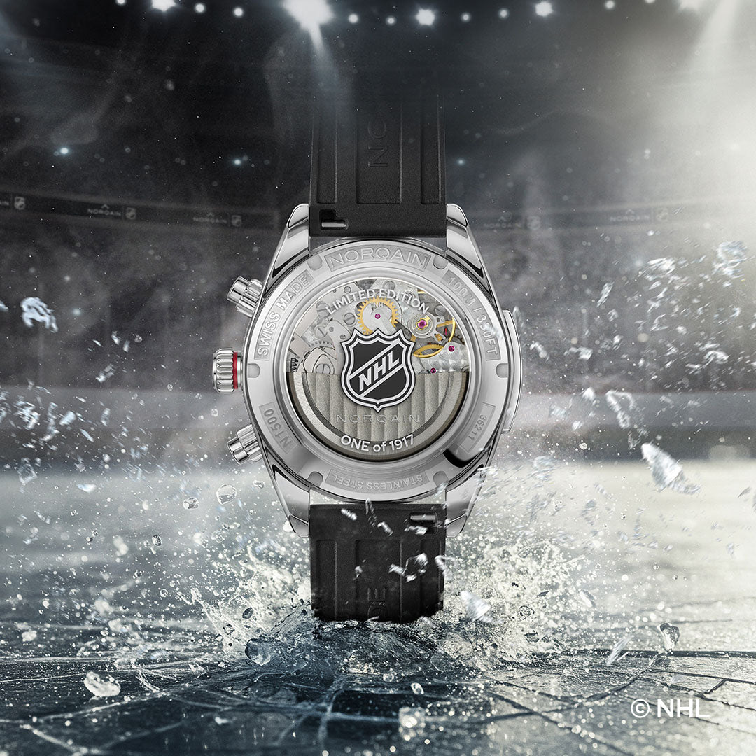 Montre NORQAIN Adventure Chrono NHL Limited Edition automatique en acier inoxydable bracelet caoutchouc 41 mm