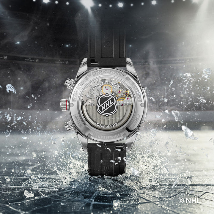 Montre NORQAIN Adventure Chrono NHL Limited Edition automatique en acier inoxydable bracelet caoutchouc 41 mm