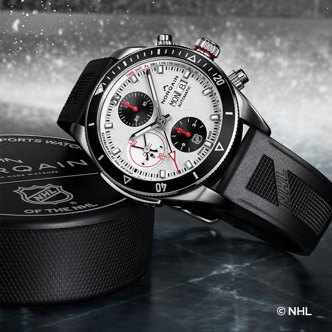 Montre NORQAIN Adventure Chrono NHL Limited Edition automatique en acier inoxydable bracelet caoutchouc 41 mm