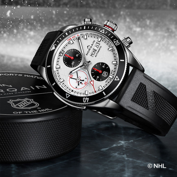 Montre NORQAIN Adventure Chrono NHL Limited Edition automatique en acier inoxydable bracelet caoutchouc 41 mm