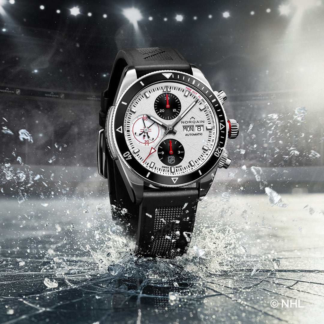 Montre NORQAIN Adventure Chrono NHL Limited Edition automatique en acier inoxydable bracelet caoutchouc 41 mm