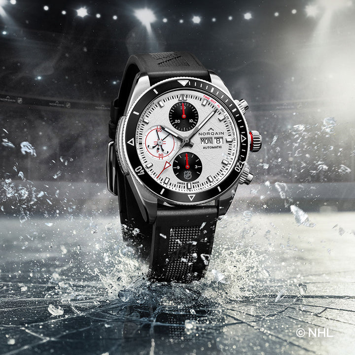 Montre NORQAIN Adventure Chrono NHL Limited Edition automatique en acier inoxydable bracelet caoutchouc 41 mm